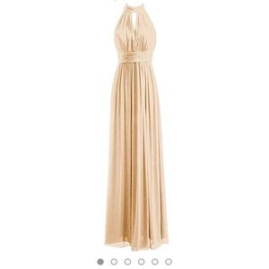 Chiffon bridesmaid dress in champagne